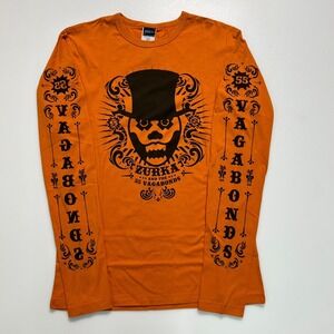 Diesel 55DSL Long Sleeve T-Shirt 100% Cotton Slim-Fit Orange Women's Size M‎ VTG